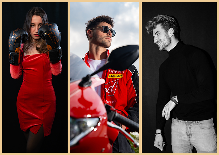 Portrait lumineux en studio